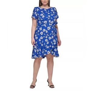 🚨NWT🚨 Calvin Klein Plus Size Floral-Print Ruffled Sheath Dress